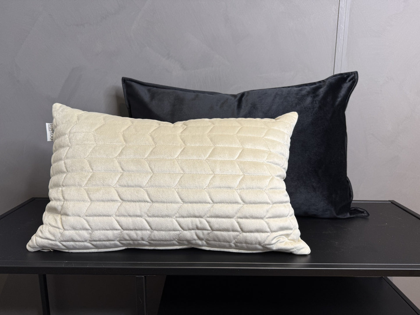 Kussen fluweel zwart